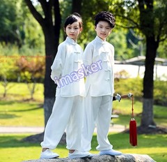 Unisex Kids Tai Chi Cotton Clothing Kung Fu Uniforms Wushu Martial Arts Suit Set