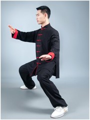Tai Chi Clothes Martial Art Uniform Wushu Clothing Kung Fu Dress Unisex Black
