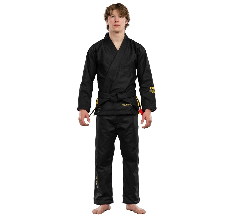 Fuji Ultra Lite Lightweight Mens Brazilian Jiu-Jitsu BJJ Gi – Black w/ Yellow