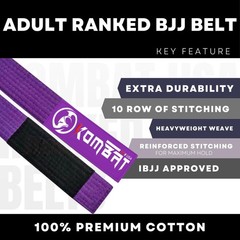 Adult BJJ Belts | Premium Jiu Jitsu Belt with Sleeve Bar for Ranking Stripes …