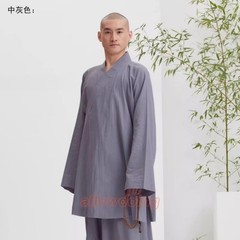 Buddhist Shaolin Monk Robe Full Set Cotton Thin Kung Fu Suit Meditation Uniforms