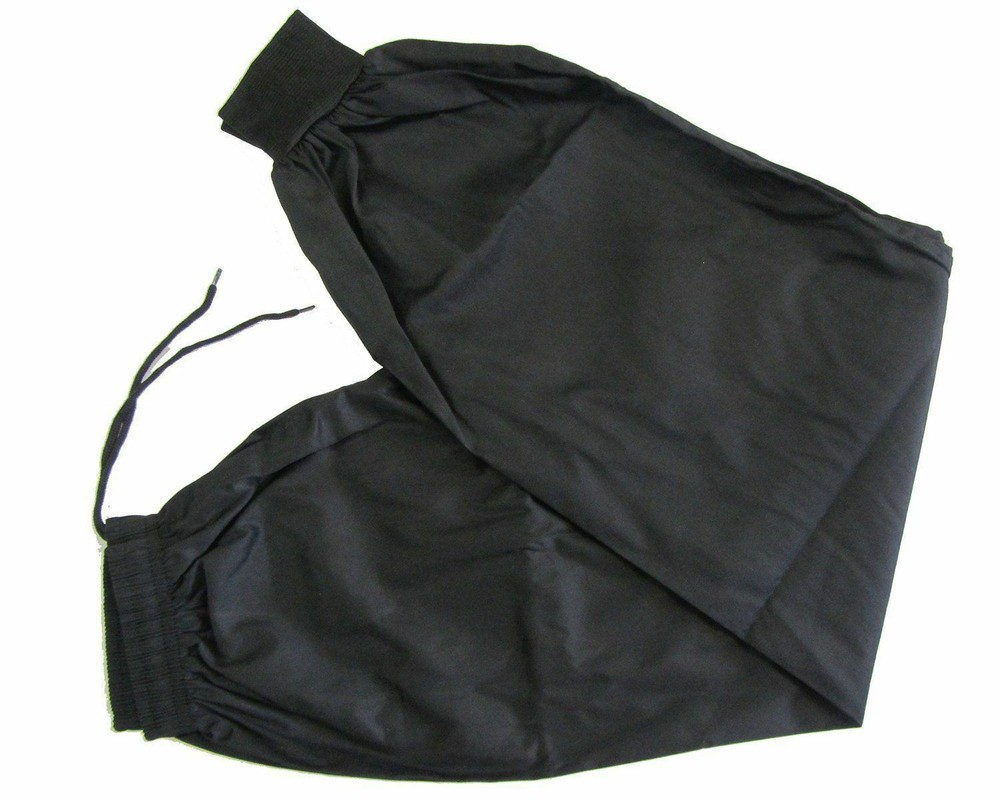 Kung Fu Pants Black Cotton pants with elastic ribbed waist Size Small