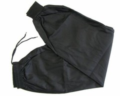 Kung Fu Pants Black Cotton pants with elastic ribbed waist Size Small