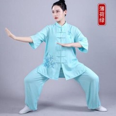 Summer Women Cotton Tai chi Uniform Kung fu Suit Martial arts Wing Chun Clothes