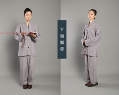 New Unisex Suits Buddhist Monk Religion Clothing Sets Lay Shirt+Pant Uniforms