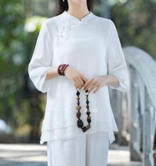 New Women Tai Chi Top+pant Martial Arts Kung Fu Yoga Uniform Cotton Linen Sports