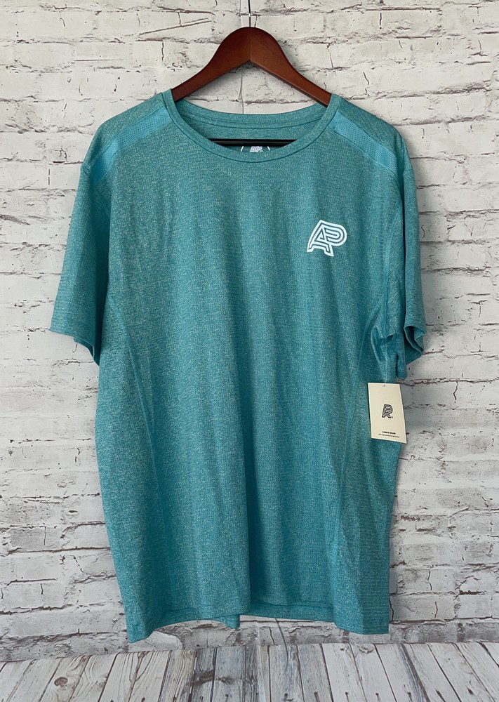 NWT Albino & Preto Logo T-Shirt w/ Mesh Shoulder Detailing – Turquoise – XL