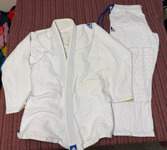 MENS USED ADIDAS JUI JITSU WHITE COTTON GI PANTS BJJ SET SIZE A2