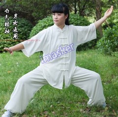 Unisex Cotton Blend Tai Chi Suit Summer martial arts Uniforms Kung Fu Clothing