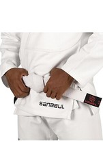 ●White, Sanabul Cintos for Professional Brazilian Jiu Jitsu BJJ.