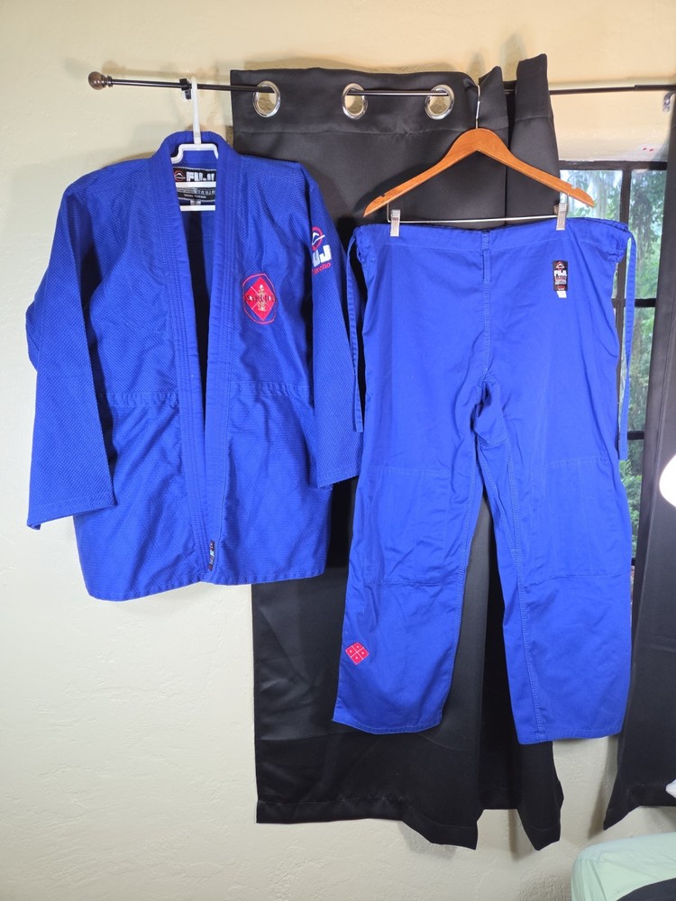 Fuji Kimonos Gi Set Men Sz 5 Blue Jiu Jitsu Uniform Jacket Pants Traditional