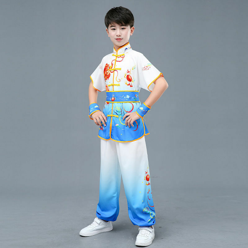 Gradient Martial Arts Kung Fu Uniform Tai Chi Suit Changquan Set Dragon Pattern