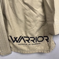 Warrior Jiu Jitsu Gi A4 Jacket BJJ Kimono Made in USA Mens Uniform Tan Taekwondo