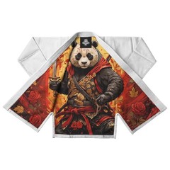 Premium White BJJ Gi Panda Warrior Inner Design | Pearl Weave Jiu Jitsu Kimono