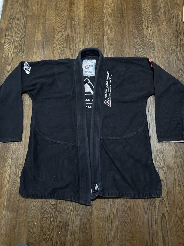 Maeda Red Label A2 Core Academy BJJ Kimono Jacket Top Black Brazilian Jiu-Jitsu