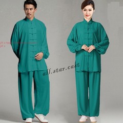 Unisex Cotton Blend Tai Chi Suit Morning Exercise Uniform Kung Fu Clothing Suit