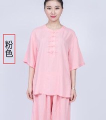 Summer Women Cotton Tai chi Uniform Kung fu Suit Martial arts Wing Chun Clothes