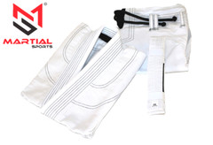 Martial Sports Premium Brazilian Jiu Jitsu Gi White/Blk Free Belt Free Shipping