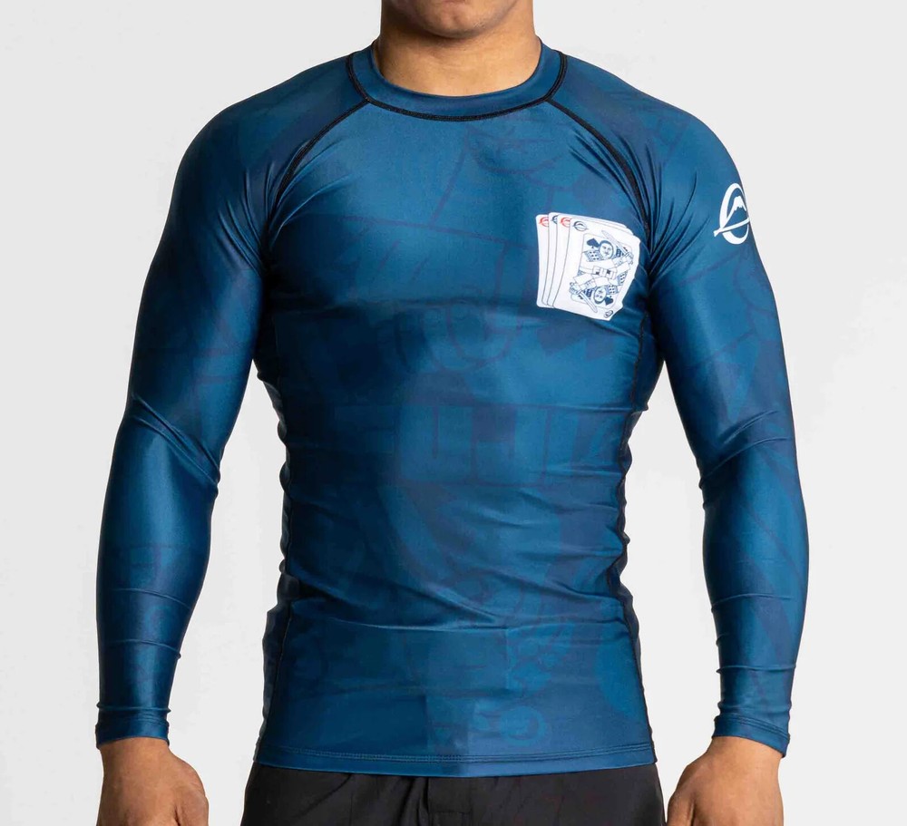 Fuji Maeda Flex Lite Mens MMA BJJ Jiu Jitsu Long LongSleeve LS Rashguard – Blue