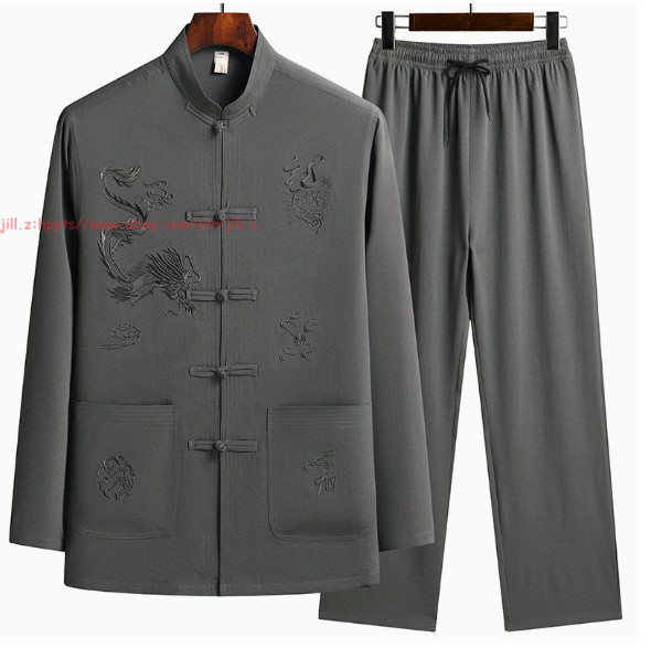 Casual National Style Tang Clothes Tai Chi Uniform Wing Chun Kung fu Suit Outfit