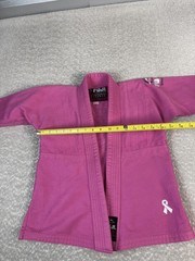 Fuji Kimonos BJJ Brazilian Jiu Jitsu Kimono Gi Jacket Girls XS Top Pink Ribbon