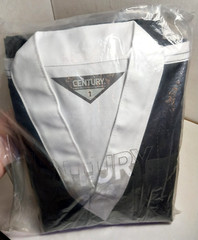 CENTURY BLACK/WHITE V-NECK MARTIAL ARTS TAEKWONDO TEAM UNIFORM YOUTH SIZE 1, NEW