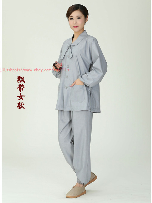 Women’s Suits Buddhist Monk Religion Clothing Sets Lay Shirt+Pants Uniforms Set