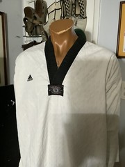 Vintage Adidas Taekwondo Korea AOP W.T.F. Martial Arts Uniform Top Shirt 190cm