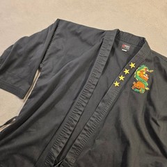 Swift Karate Gi Top Unisex 4 Black Dragon Tiger Patch Streetwear Skater Grunge
