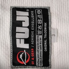 FUJI Gi White Martial Arts Kimono Top Size 3 Jiu Jitsu MMA Karate No Belt