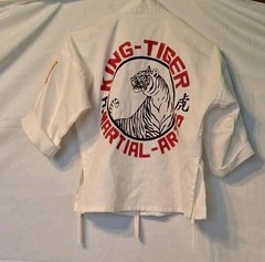 King Tiger Taekwondo Martial Arts Uniform Gi – White Dobok with Patches Size 00