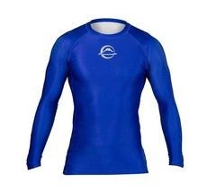 Fuji Sports Baseline IBJJF Ranked BJJ Jiu Jitsu Long Sleeve LS Rashguard – Blue