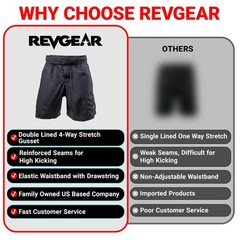 Revgear Youth MMA and Boxing Shorts, Muay Thai Kickboxing Gear, Elastic Waist…