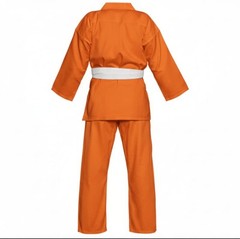 Sleeveless Orange Martial Arts Uniform Karate Training Gi With Free white belt