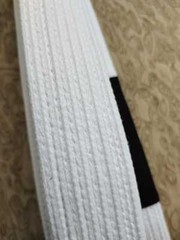 Pearl weave white brazilian jiu jitsu belts 100% cotton set of 2 belts size A2