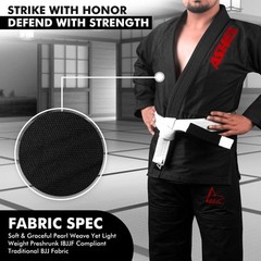 Ashes BJJ GI for Men IBJJF Kimono BJJ Jiujitsu GI W/Preshrunk Fabric & free belt