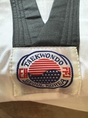 White with Black Trim Taekwondo Uniform Size 8 (220 Cm)