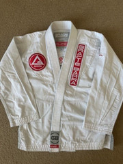 GRACIE BARRA Jiu Jitsu Equipe GB Ripstop Kimono Jacket WHITE Kids Unisex Size Y5