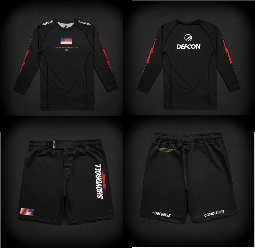 New DEFCON x SHOYOROLL Rashguard LS Batch #138 VIOLENT Bjj Brazilian (Black)