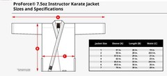 ProForce 7.5 oz Instructor Karate Jacket Black with White