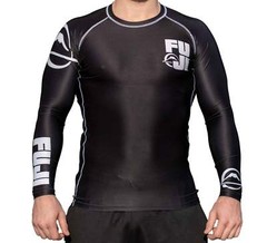 New Big Fuji MMA BJJ Jiu Jitsu LongSleeve Long Sleeve LS Rashguard Rash – Black