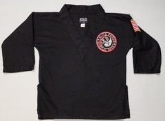 Bold Look Kids Black Gi Top Embroidered V-Neck Jou Jitsu Elite Force Martial Art