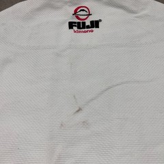 Fuji BJJ Jiu Jitsu Gi Kimono Jacket Unisex A1 White Cotton Embroidered Logo