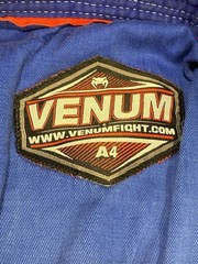 Venum BJJ GI Competitor Single Weave Blue Size A4 Adult Embroidered Patches