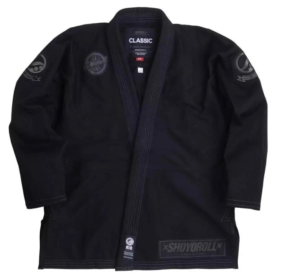 Mens BJJ Gi Shoyoroll RVCA Batch51 Japan Competitor Kimono Uniform 450 GSM Black