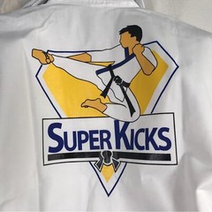 Unisex Martial Arts Super Kicks Masters Club Jacket & Belt, Size 00 – White