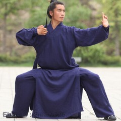Taoist Shaolin Monk Kung Fu Linen Robe Tai Chi Uniform Wushu Sets Martial Arts