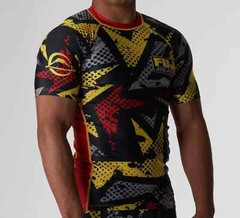 Fuji Yellow Flex Lite MMA BJJ Jiu Jitsu Short Sleeve SS Rashguard Black/Yellow