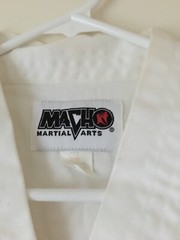 taekwondo uniform Shirt Youth Med Size 2 Macho Martial Arts Gently Used Clean