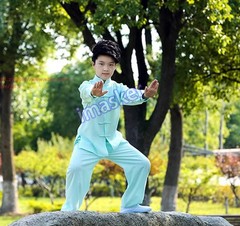 Unisex Kids Tai Chi Cotton Clothing Kung Fu Uniforms Wushu Martial Arts Suit Set